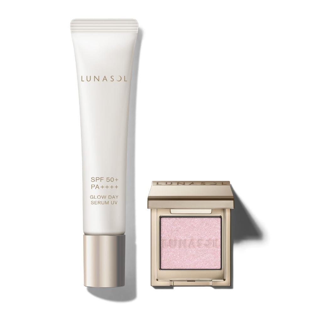 LUNASOL Glow Day Serum UV Limited Kit (Serum 15g + Mono Eyecolorations Eyeshadow EX15) - Translucent Glow & Sunscreen Makeup Set