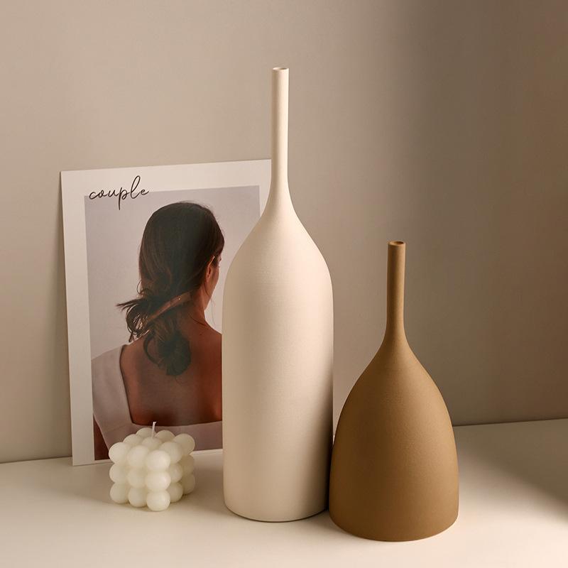 Vaso in Ceramica, Decorazione Vintage Soggiorno Wabi-Sabi, Decorazione Casa Stile Morandi, decorazione soggiorno