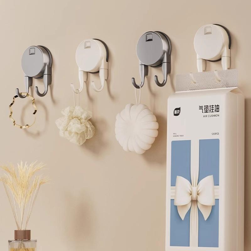 Suction Cup Hooks Double Hanger For Bathroom Kitchen Door Organizers