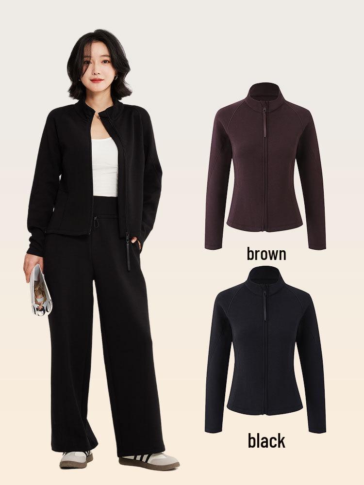 Dámská sportovní bunda s lichotivým střihem a vzdušnou vrstvou: Kardigan na jógu se stojáčkem