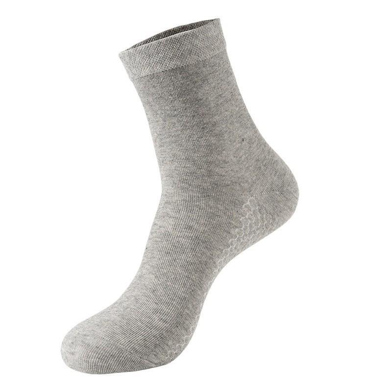 Youyuan Men's Odor-Resistant Cotton Mid-Calf Socks, Antibacterial & Breathable with Mugwort Aromatherapy, Sweat-Absorbing Solid Color.