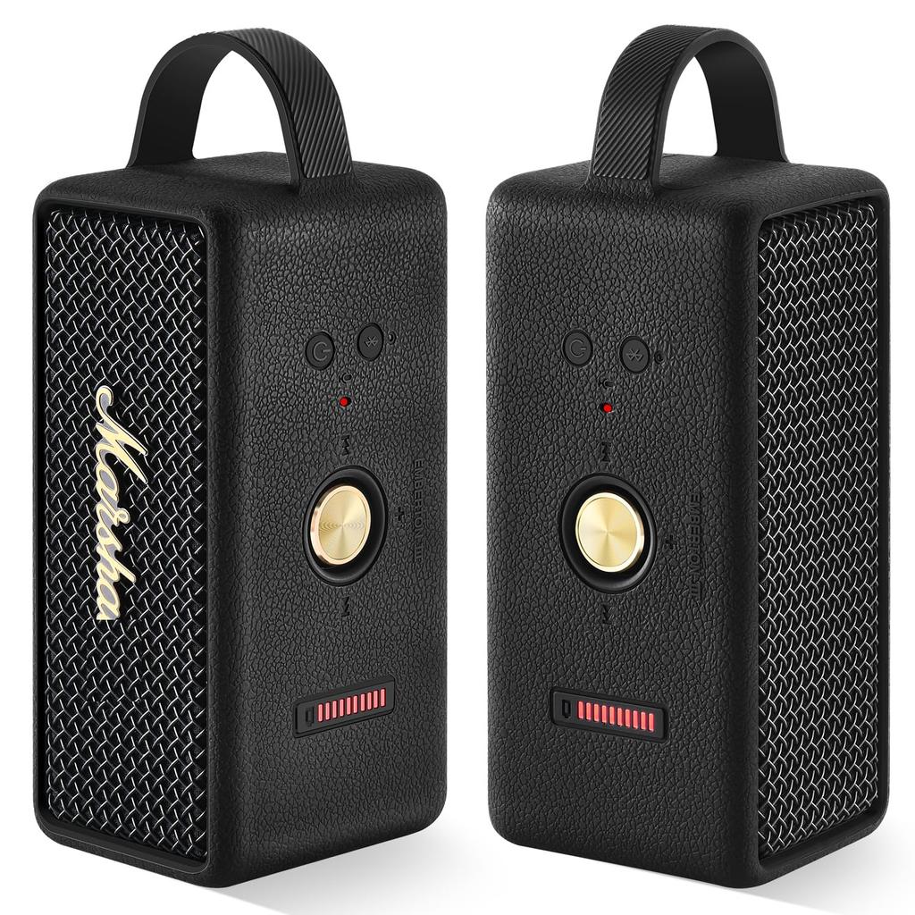 Marshall Audio Soft Protective Case for Emberton Bluetooth III Audio, Portable Silicone Cover, Soft Case - Carrying Travel Bag (Emberton III Black)