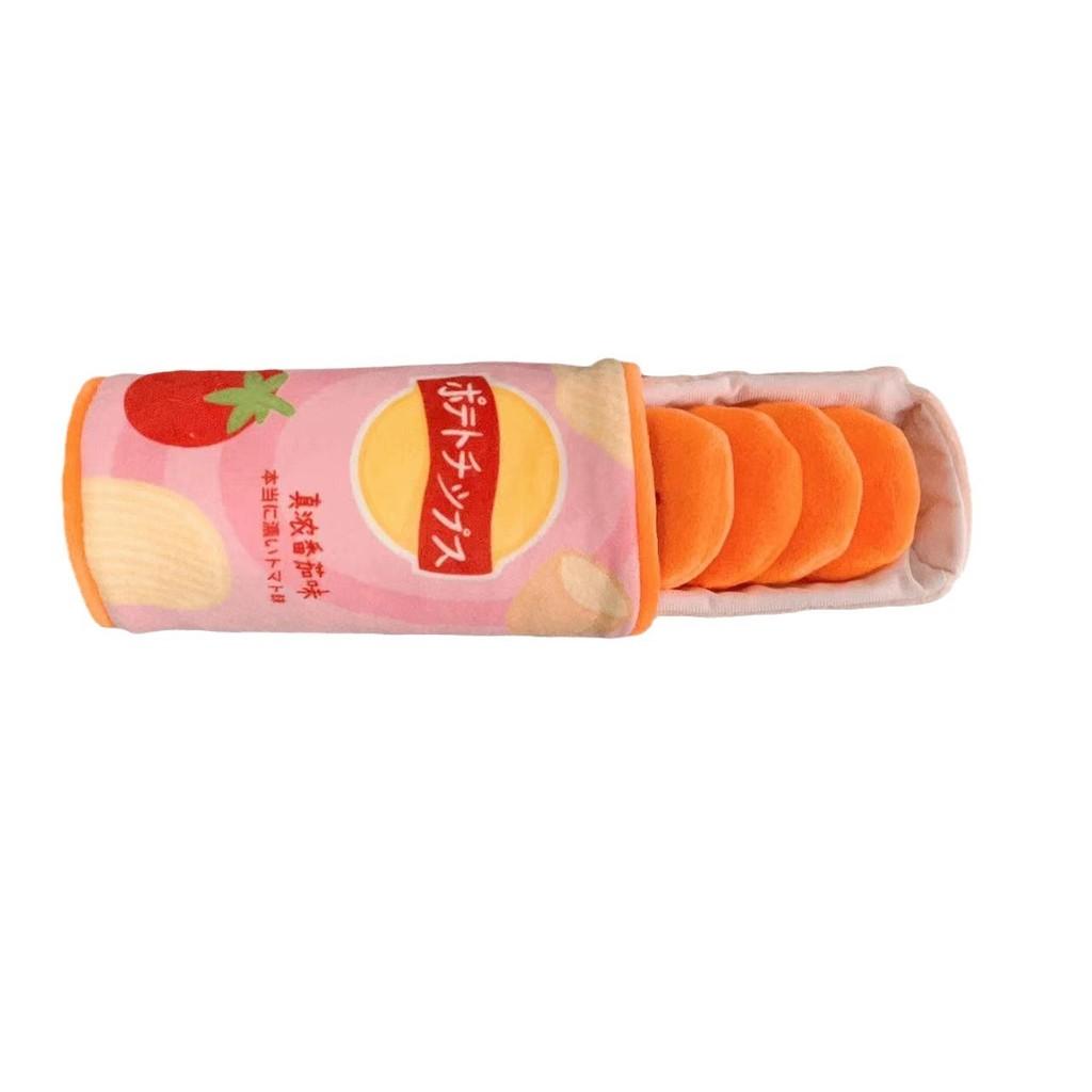 Pet Chew Toy Plush Snack Dispenser With Scented Flavored Chips For Dogs And Cats