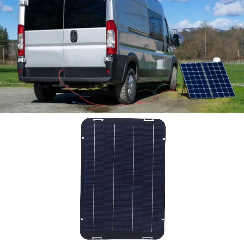18V 12W Solar Panel Kit Polycrystalline Silicon Photovoltaic Panel Battery Charger for Car Greenhouse Shed Home Use