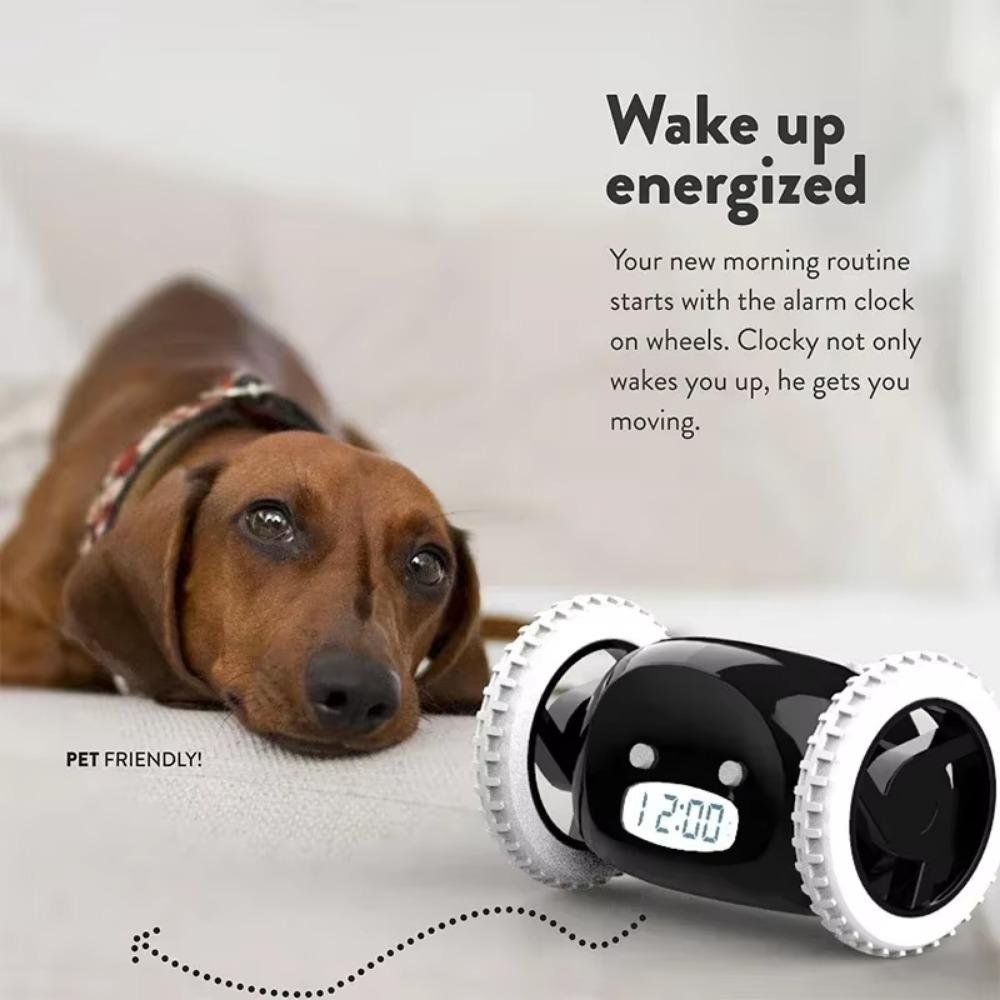 Unique Moving Whee Alarm Clock Magical Lazy Alarm Clock Creative Running Wheel Clock  Children