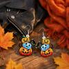 Fun Autumn Seasonal Jewelry 1 Pair Halloween Drop Dangle Earrings for Women, Acrylic Pumpkin Hypoallergenic Sensitive Ears Black Cat Earrings, Holiday