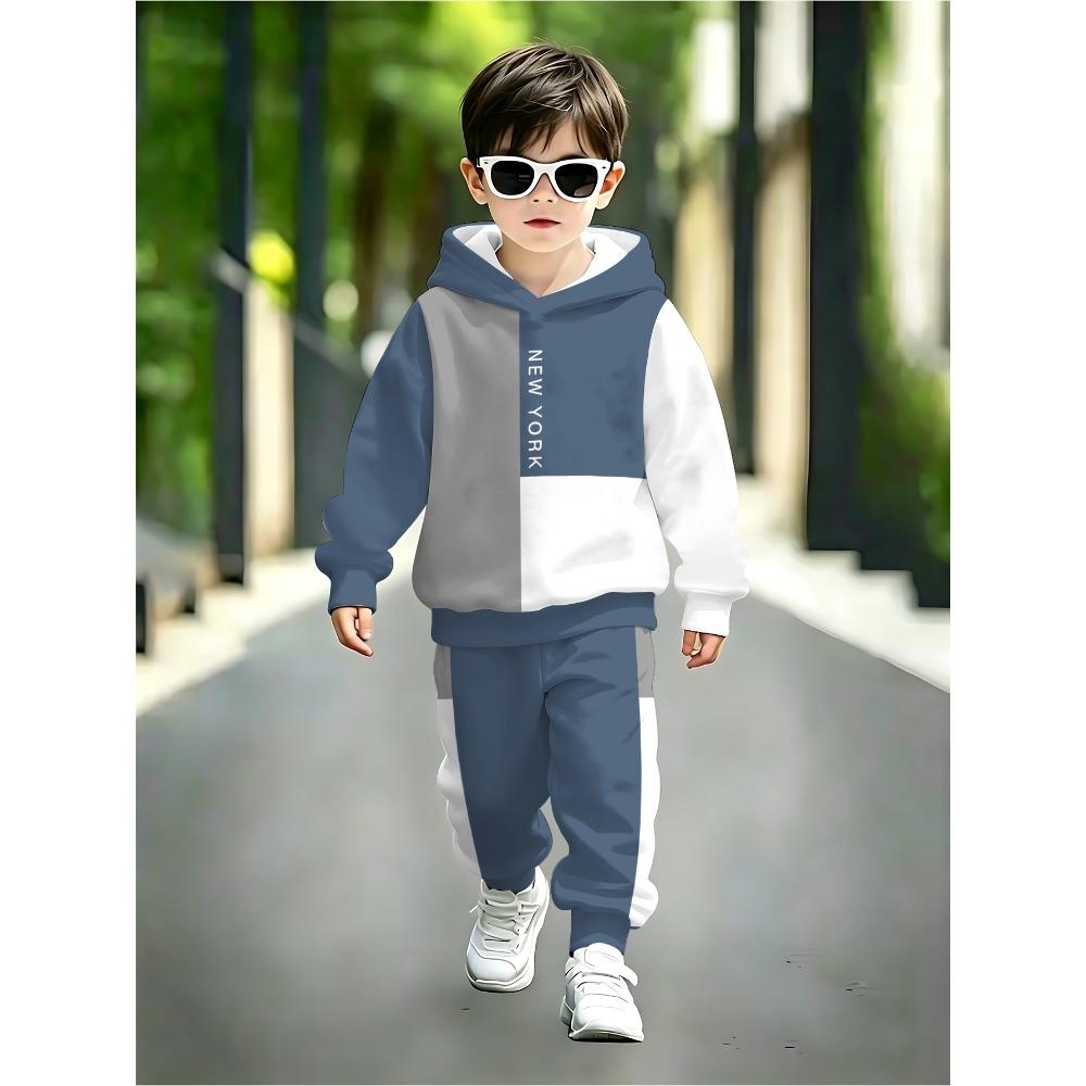 Jongens Mode Casual Geruite Broek Set Print Hoodie Peuter Sweatshirt Comfortabele Leuke Kinder Outfit 2 Delig