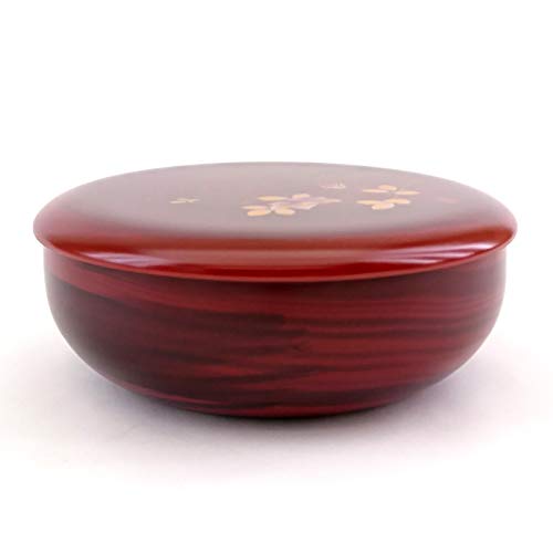 Nakanishi Kougei New Sweets Dish, Wood Grain, Kinosato, 18cm, Made in Japan, 0011028, Red, Diameter 18cm x Height 6.8cm