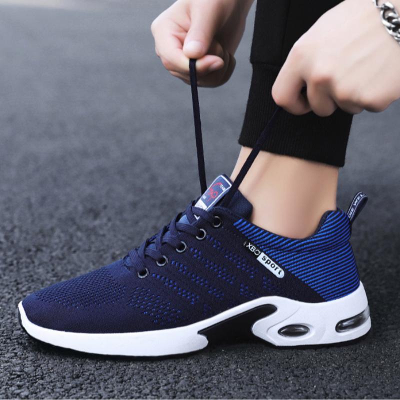 Nowe modne oddychające sznurowane buty do biegania lekkie, codzienne, męskie, buty sportowe z miękką podeszwą