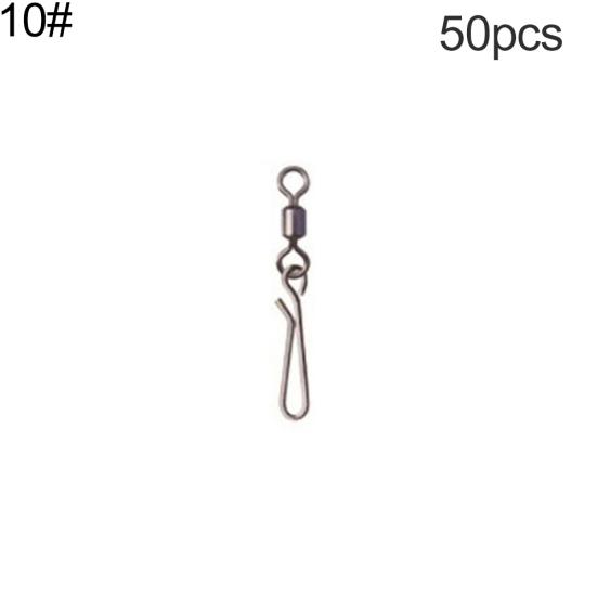 50Pcs/Set Rolling Swivel with Hanging Snap Fishing Tackle Fishhooks Connector