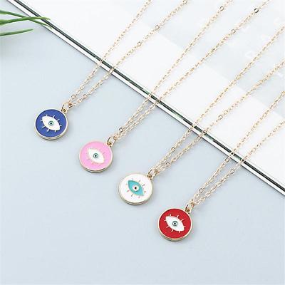 Lovely Turkish Crystal Evil Eyes Necklace Pendientes For Women Gifts Simple Jewelry Sweater Chain Necklaces