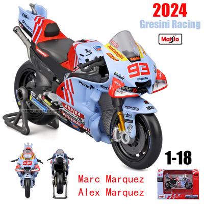 Maisto 1:18 #93 Marc Marquez #73 Alex Marquez 2024 Gresini Racing MotoGP liga de fundição modelo de motocicleta coleção presente brinquedo