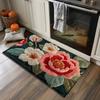Floor Mat 3D Flower Pattern Strong Water Absorption Quick Drying Anti-Slip Door Mat Bedroom Bathroom Balcony Rug