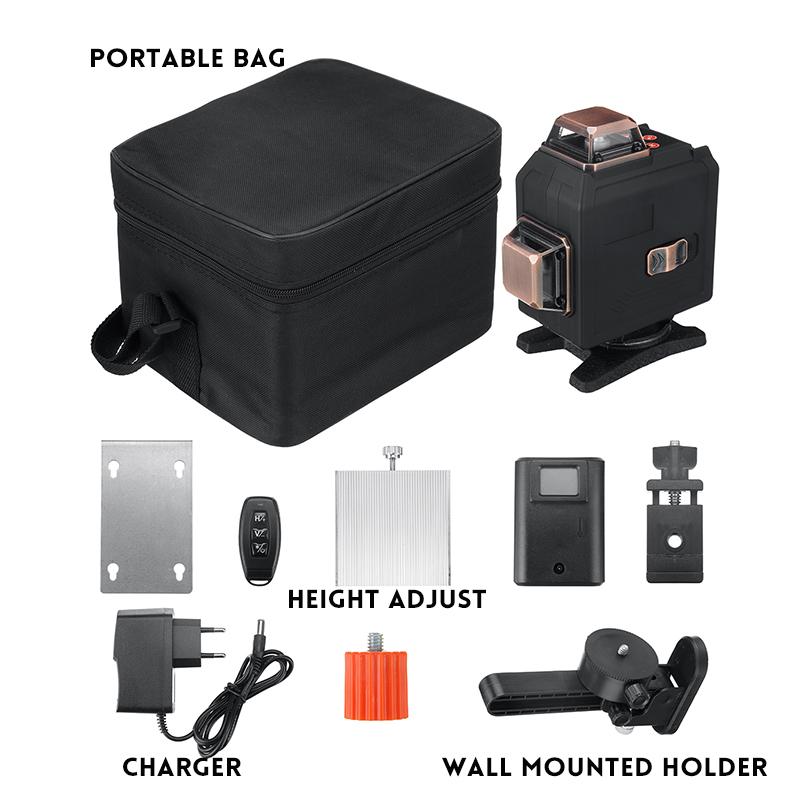 16 Lines Green Laser Level 360 Horizontal And Vertical Cross Powerful Green Laser Beam Line Laser Level 4D Auto Self-Leveling