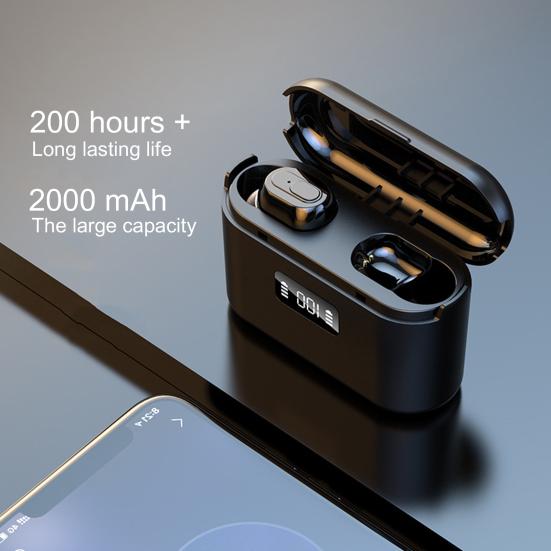 

TWS Bluetooth-compatible 5.1 Wireless Rechargeable Smart Touch Stereo Earphone with Mic