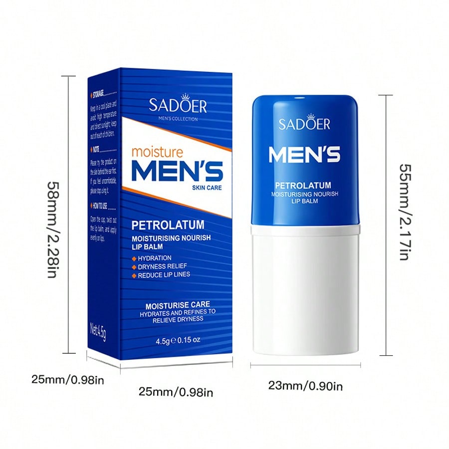 1PC Men's Moisturizing And Nourishing Lip Balm,And Creates Smooth And Soft Lips,Improves Dry Lips An