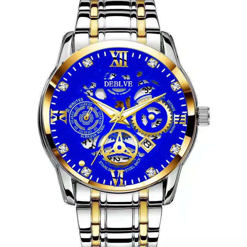 Men's Luminous Waterproof Quartz Wristwatch with Steel Band