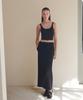Eonmyuteu Semi Low Waisted Maxi Wool Skirt (Black)