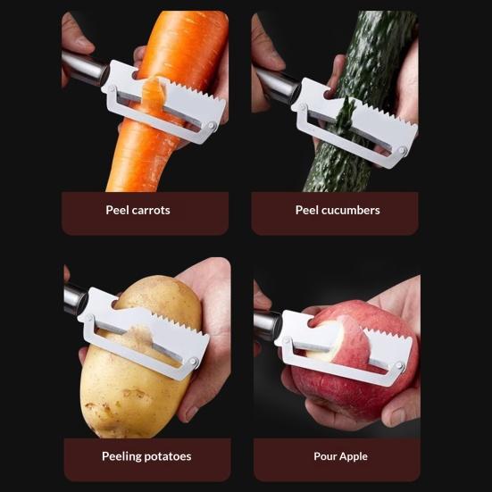 Fruit Vegetable Peeler Stainless Steel Potato Peeler with Bottle Opener Rust-Proof Dishwasher Safe Multi-Function Kitchen Tool for Thick Thin Skins