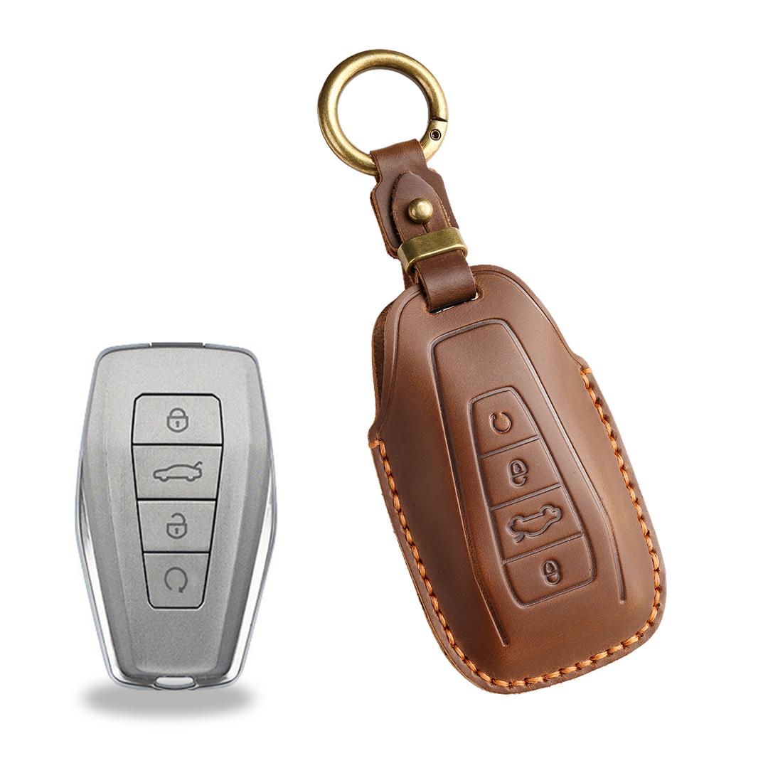 

[Proton] Чехол для ключа автомобиля Натуральная кожа Ручная работа Подходит для L3L5X50X70 4 keys -start коричневый