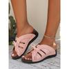 Ladies' Flat Bottomed Casual Slippers, Women's Summer Thick Soled Hollow Bow Sandals, Breathable and Comfortable