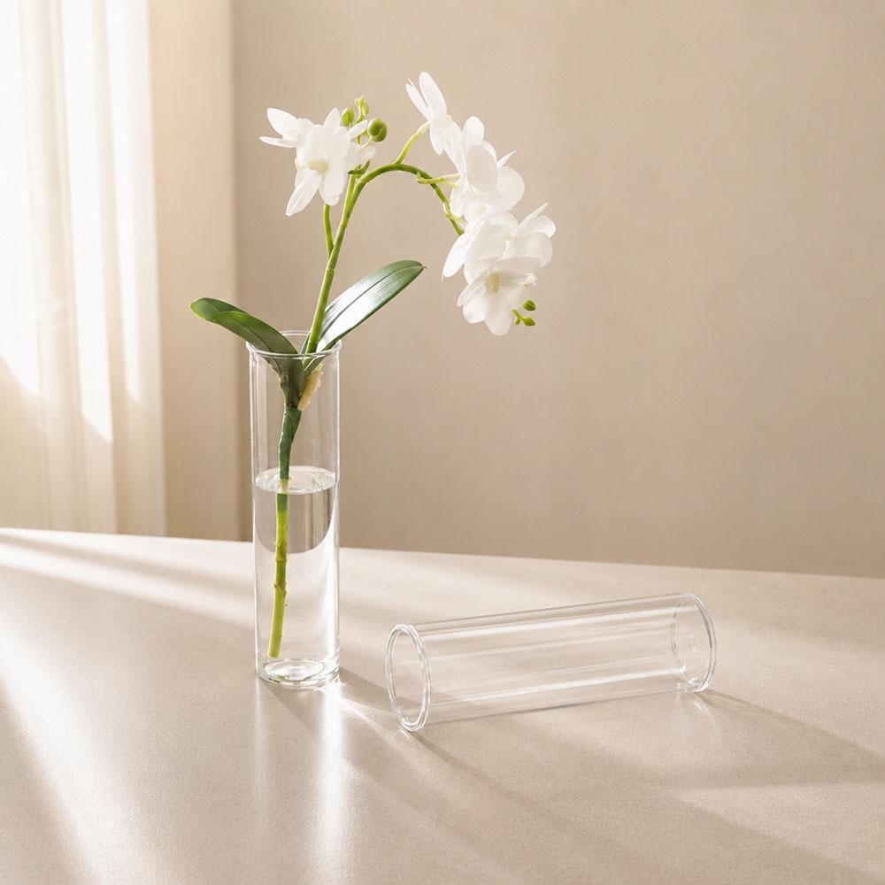 6/12PCS plastic cylindrical vases, high transparency vase set, suitable for simple desktop flower arrangement decoration