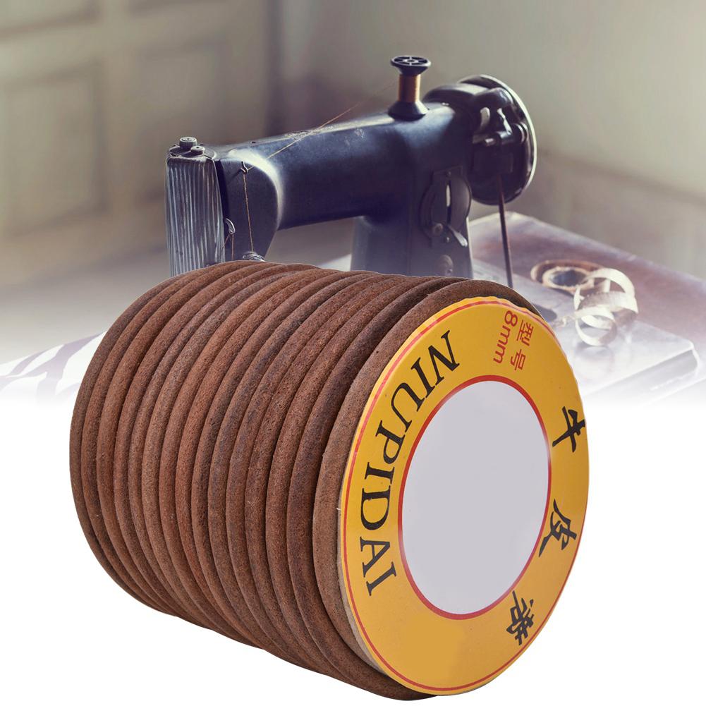 Kožený řemen k šicímu stroji 20m Multifunkční řemen z hovězí kůže pro šicí stroj(8 mm )