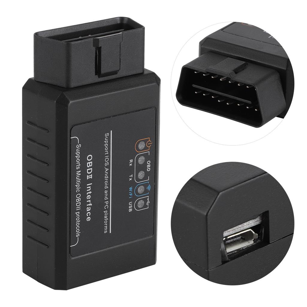 WiFi USB Fault Codes Reader OBD2 Scanner MultiFunction Diagnostic Tool for 12V Gasoline Vehicle