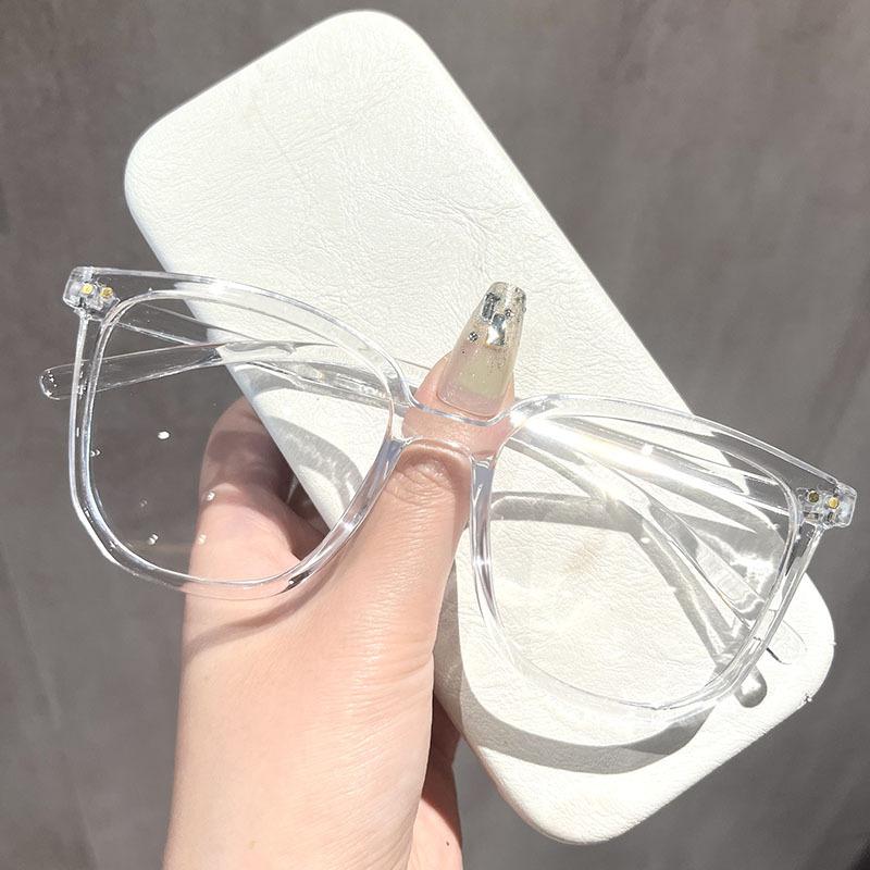 Fashion Women Square Frame Reading Glasses Fashion Anti-blue Far Sight Eyeglasses for Men Unisex Large Frame Plus Diopter Eyewear