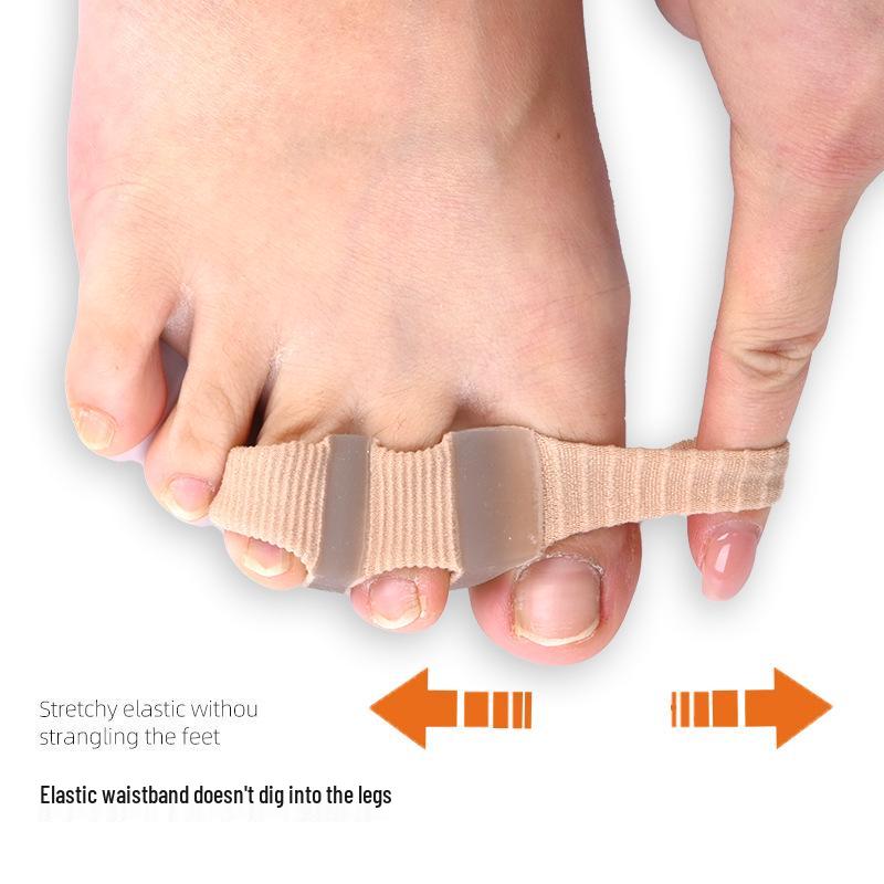 Separator palców z włókna z pięcioma otworami z rękawem na haluks i ortezą z trzema otworami