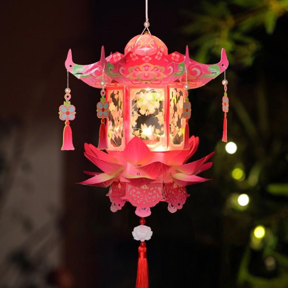 Lightweight DIY Craft Material Kit PVC Handheld Lantern Portable Hanging LED Lantern Gift