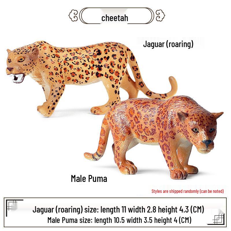 Wildlife Simulation Model: Tiger, Lion, Panda, Elephant, Rhinoceros, Kangaroo, Leopard, Horse, Sheep Toy Set