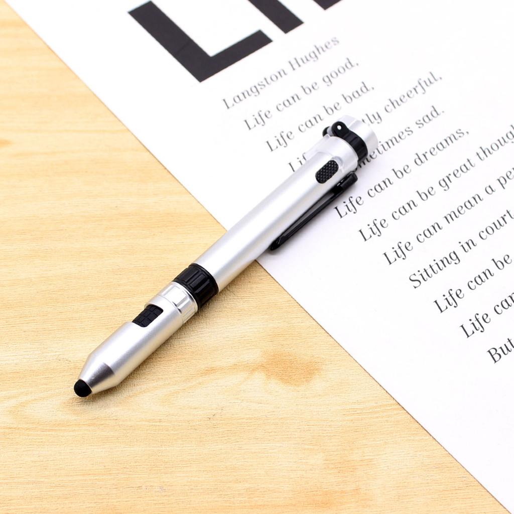 1 Ballpoint In Multifunctional 5 Pen Multitool Pen With Compasses Led Light Touchscreen Pen Screwdriver And Phone Holder