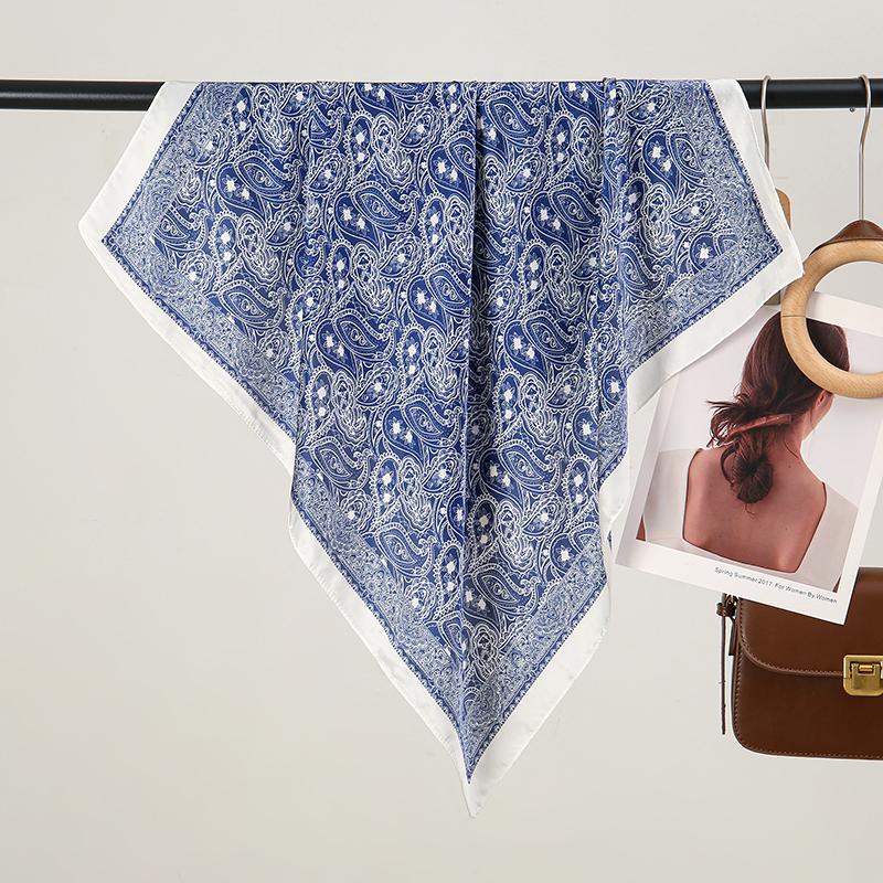 Fashion Print Silk Hairbands Scarf Women  Spring New Elagant Floral Bandana Neck Kerchief Head Bands Foulard Female Scarfs