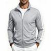 Bequeme lässige Herren-Langarmjacke mit Stehkragen und Taschen für den Alltag