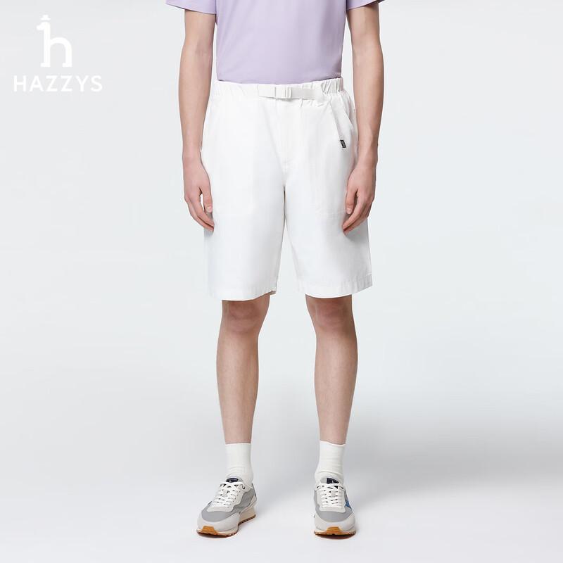 HAZZYS Men's PHIZ Sporty Casual Buckle Belt Woven Shorts