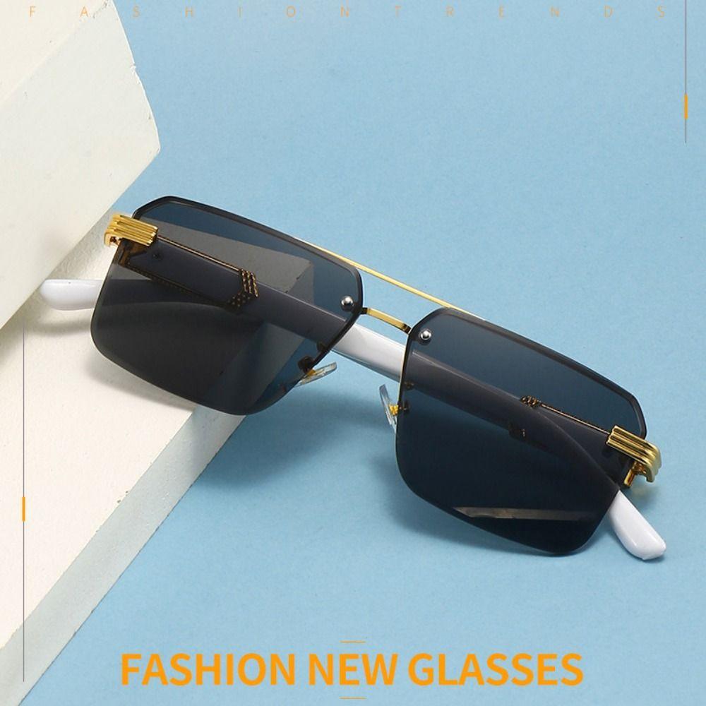 UV 400 Men Sunglasses Marble Pattern Driving Eyewear Fashion Rimless Sunglasses Female