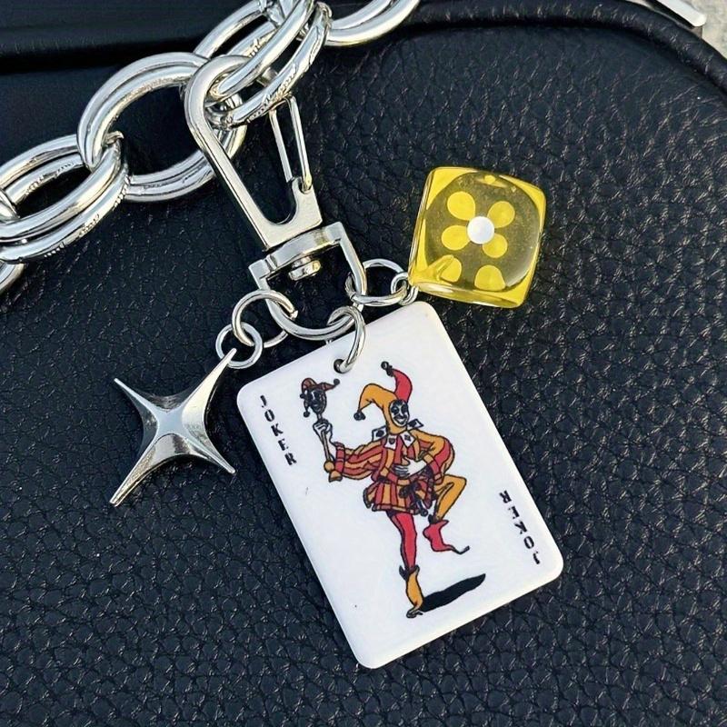 Pik Karo Kreuz Legierung Metall Schlüsselanhänger, Dekorativer Schlüsselanhänger für Taschen, Cartoon Zahlen Thema Schmuck, Auto Schlüsselanhänger, Anhänger
