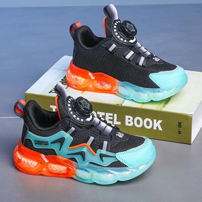Kid's Rotating Button Anti Slip Wear Resistant Fashion Outdoor Sports Shoes Girls Casual Shoes Children's Shoes