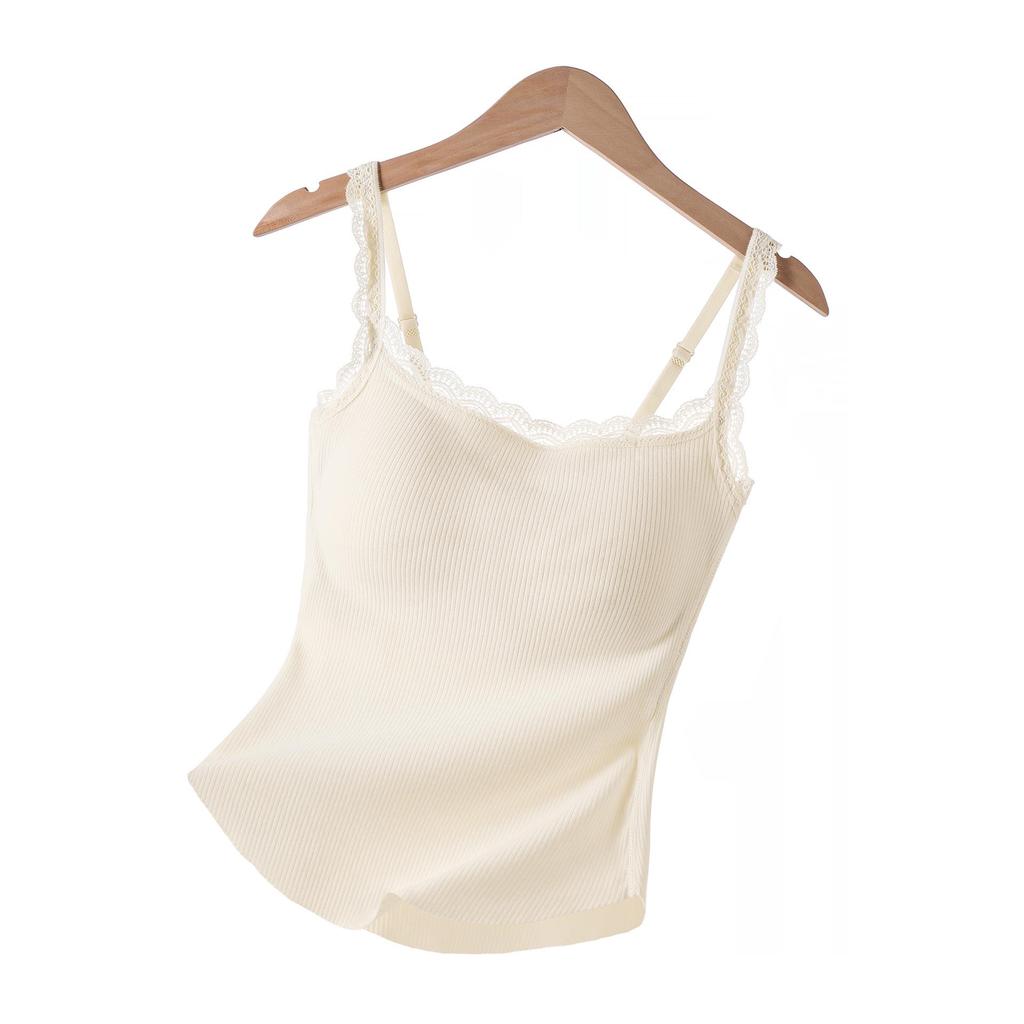 Women's Warm Camisole Tank with Chest Pad & Beautiful Back Bra – Comfortable Integrated Base Layer