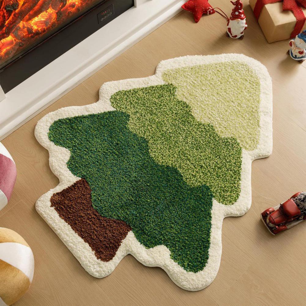 Tree Shape Bath Mat Washable Decorative Bedside Blanket For Kitchen Bathroom