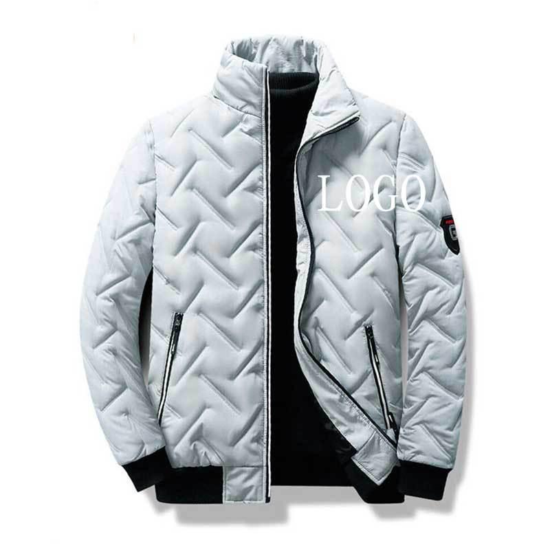 Herren-Winterjacke mit Tigerkopfmuster – Leichter, warmer und winddichter Baumwollmantel mit Stehkragen