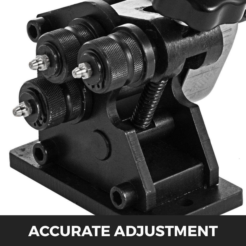 Manual Ring Roller Bender Metal Sheet Roll Bending Rolling Machine 343mm Hand Tubing Bender Steel Ring Roller Bender 3-1/2'' Handle Handheld Hand
