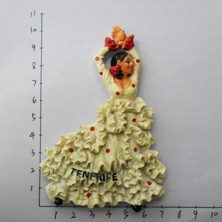 Μαγνητάκι Ψυγείου Τενερίφη Ισπανία Βαρκελώνη Τουρισμός Αναμνηστικά Χορεύτρια Φλαμένκο Μάλαγα Ψυγείο 3D Μαγνητικά Αυτοκόλλητα Ιδέες για Δώρα