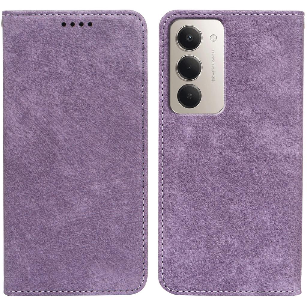 Für Xiaomi Redmi 15 5G Hülle Stark Magnetisches Leder Wallet Handyhülle mit Gestreifter Textur