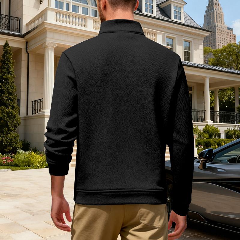 Outdoor Men Heavyweight Sweatshirts Pullover Half Zipper Hoodie Men Gym Autumn Winter Solid Warm Pull On Sweatshirt