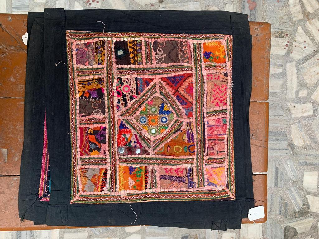 Hand Embroidered Cotton Pillow Cover: Boho Decorative Cushion 40