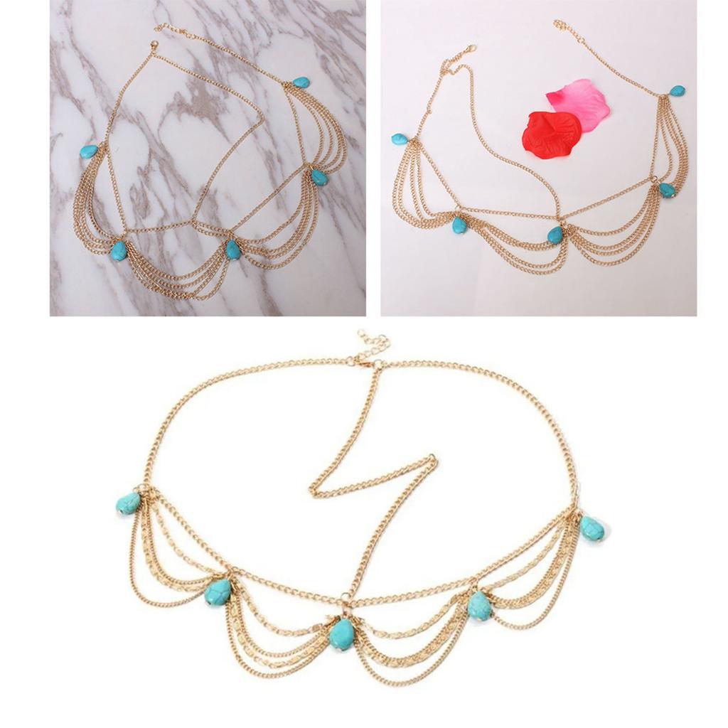Jewelry Headband 21.7in Long Golden Color Retro Style Exquisite Luster Tassel Forehead Headband for Women Wedding Party