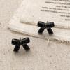 Women's Black Ribbon Simple Minimalist Earrings