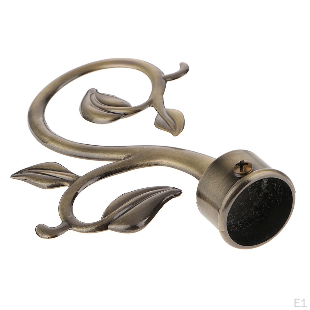 28mm Inner Diameter Drapery Rod End Finial - Leaves- Red Bronze